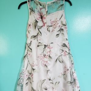 Floral see through midi dress
